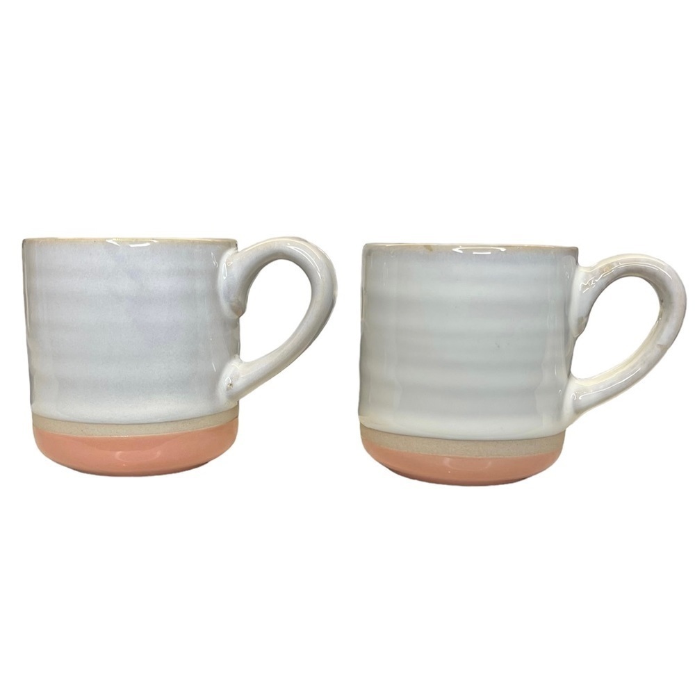Pc Espresso Cups Set of 2 Glazed Ceramic Earth Tones Drinkware Mugs